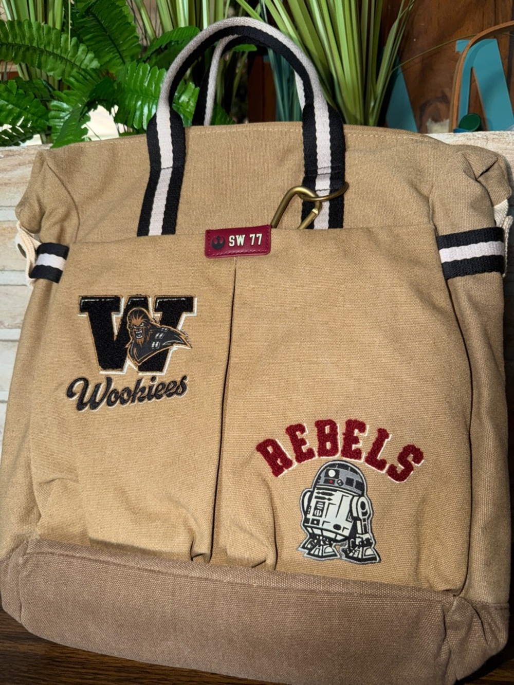 Star Wars Wookiees Rebels Canvas Backpack in Khaki with Black-White Straps
